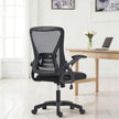 HOMCOM Office Chair, Mesh Desk Chair with Flip-up Armrests, Lumbar Support, Adjustable Height, Black – view 10