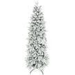7ft slim pencil Christmas tree with green branches and frosted white tips