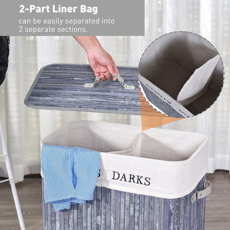 100L grey laundry hamper – image 6
