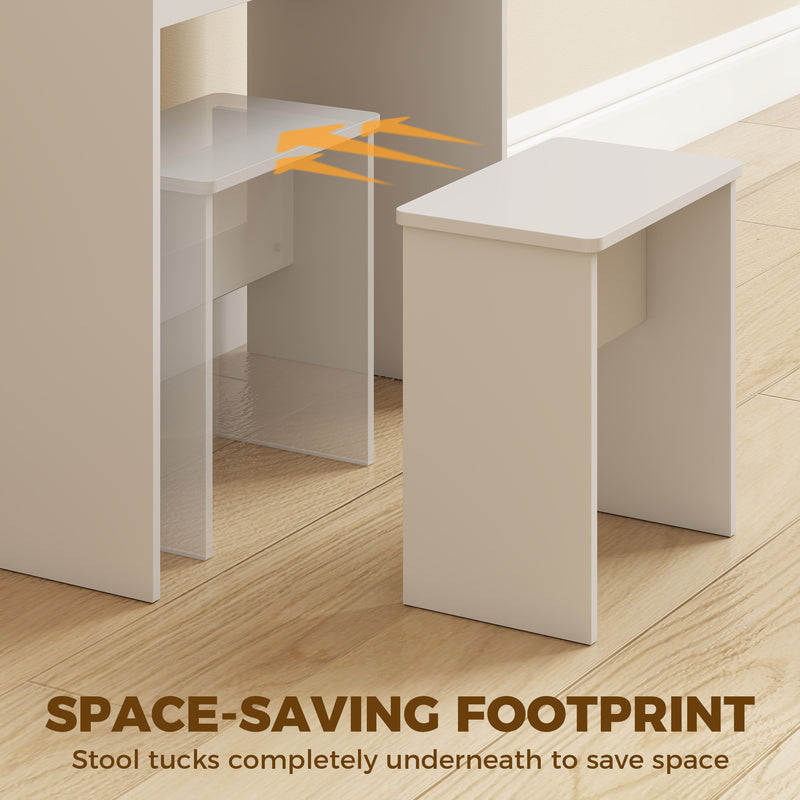 Flip-top dressing table with stool – image 7