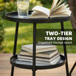 2-tier round garden side table black – image 4