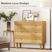 HOMCOM Dresser for Bedroom 3 Drawer Chest of Drawers with Steel Frame for Living Room in Oak – view 4
