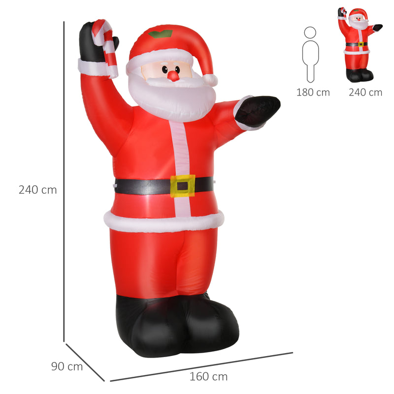 Size diagram of the 8ft Santa