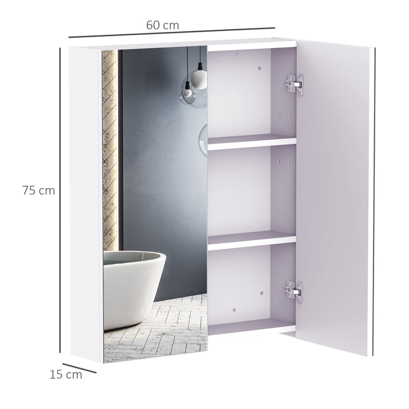 White 60 x 75 cm mirror cabinet – image 3