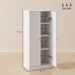 HOMCOM Narrow Bathroom Cabinet, Slim Storage Cabinet with 2 Doors & 4 Tiers, Freestanding Narrow Cupboard – view 3