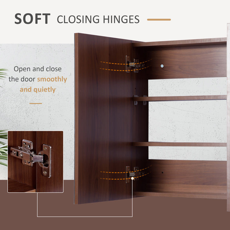 Light walnut double door mirror cabinet – image 7