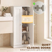 HOMCOM Narrow Bathroom Cabinet, Slim Storage Cabinet with 2 Doors & 4 Tiers, Freestanding Narrow Cupboard – view 6