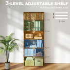 Six Shelf Bookcase - Rustic Brown