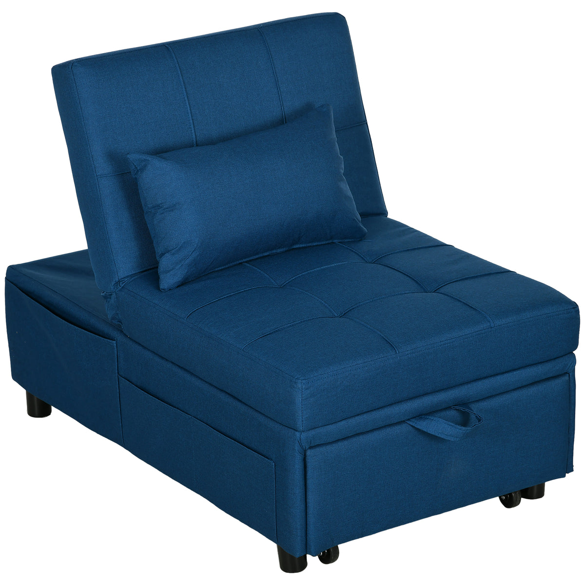 4-in-1 Convertible Chair Bed – Blue