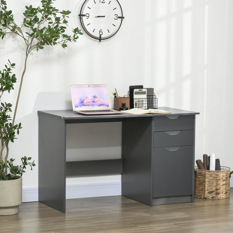 High gloss computer desk with cabinet – image 2