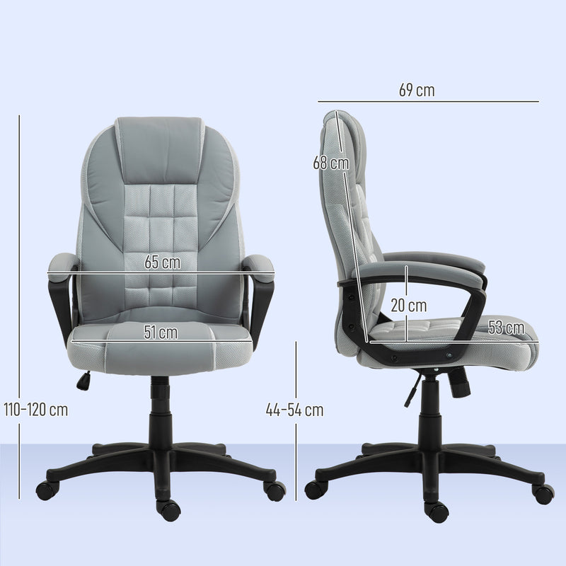 Faux leather office chair – grey – image 3