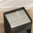 HOMCOM Modern Bedside Table, Slim Nightstand with Drawer, Shelf and Cable Holes, Black and Grey Wood Effect – view 10