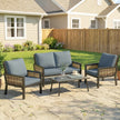 Outsunny 4 Seater Rattan Garden Furniture Set with 2 Armchairs, Loveseat, Coffee Table, Garden Sofa Set with Cushions – view 2