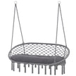 Outsunny Two-Seater Boho Macrame Hammock Swing - Grey – view 10