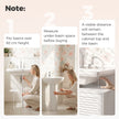 HOMCOM Under Sink Bathroom Cabinet Adjustable Shelf Under Sink Cabinet 2 Louvered Doors, White – view 5