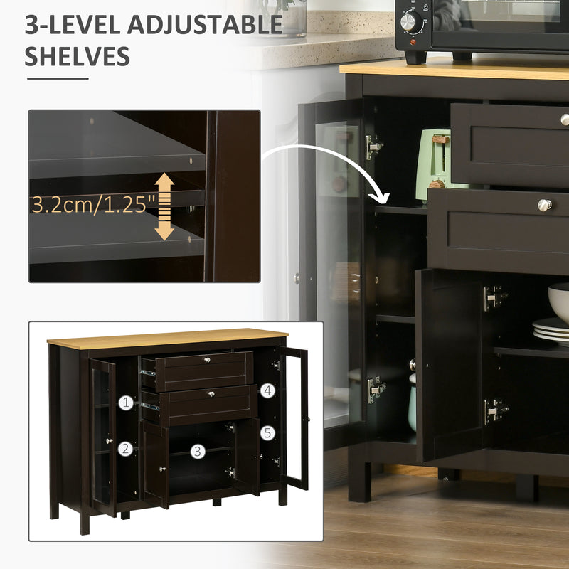 Black & oak glass door sideboard – image 5