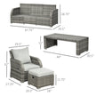 6-piece rattan sofa set with recliners – image 3