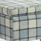 Linen Fabric Upholstered Footstool, Rectangular Storage Stool with Removable Top, Padded Seat and Hidden Space, Grey