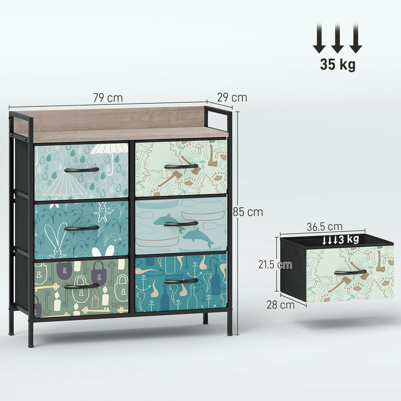 6-drawer fabric chest of drawers – image 3