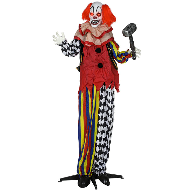 173cm Animated Clown with Hammer & Glowing Eyes – image 1 of 9