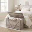 HOMCOM 100L Home Storage Box, with Safety Hinge - Grey Wood-Effect – view 2
