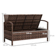 Outsunny 125L Storage Garden Bench, with Cushion - Brown – view 3