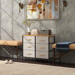 Cream 6-drawer fabric chest – image 9