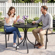 Black slatted steel table – image 7