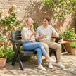 Outsunny 2 Seater Wooden Garden Bench, Slatted Patio Bench with Armrest and Backrest, Black – view 2