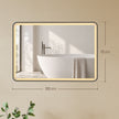 HOMCOM Bathroom Mirror with LED Lights, 100x70cm Rectangle Bathroom Mirror, Dimmable, Bluetooth, Anti-Fog, Black – view 3