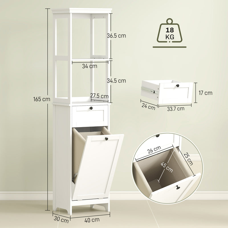 Bathroom cabinet with laundry basket – image 3