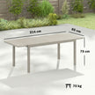 Extending garden dining table light grey wood effect – image 3
