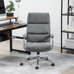 HOMCOM Executive Office Chair, Linen Fabric Computer Desk Chair with Double-Layer Back Cushion, Rocking Function – view 2