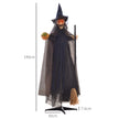 190cm Animated Witch with Broomstick & Glowing Eyes – image 3 of 9