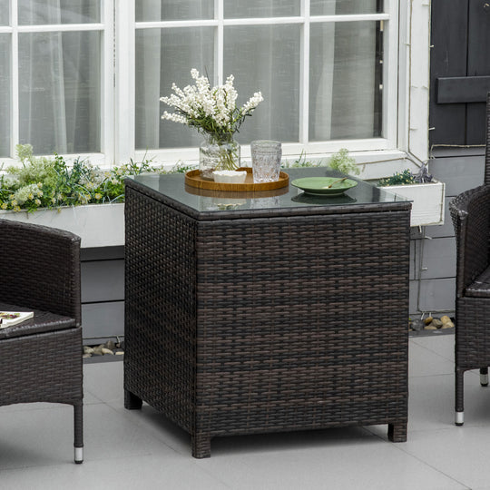 Square rattan side table – image 2