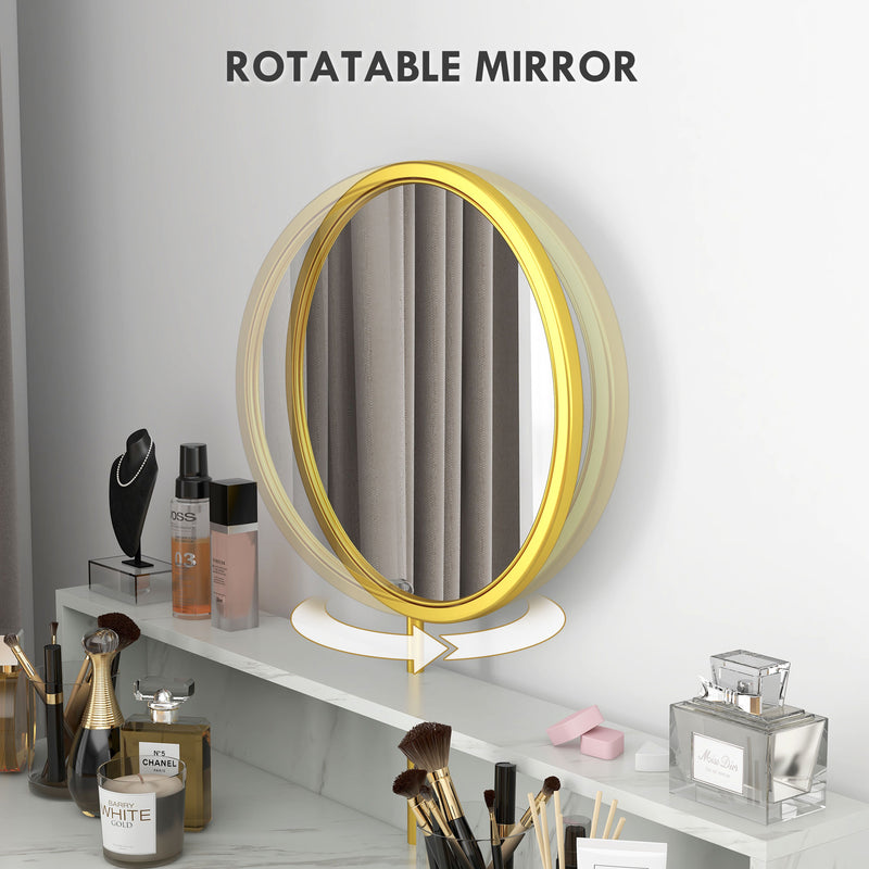 105 cm white and gold dressing table – image 7