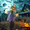 114cm Animated Pumpkin Scarecrow with Glowing Eyes & Sound – image 2 of 9