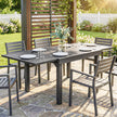 Extending slatted aluminium garden table dark grey – image 9