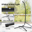 Outsunny Hanging Egg Chair Stand Only, Hammock Chair C-Stand with Hanging Chain, Black – view 4
