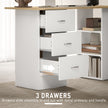HOMCOM Computer Desk with Drawers, Home Office Desk, Writing Table, PC Workstation with 3 Storage Shelves for Working – view 5