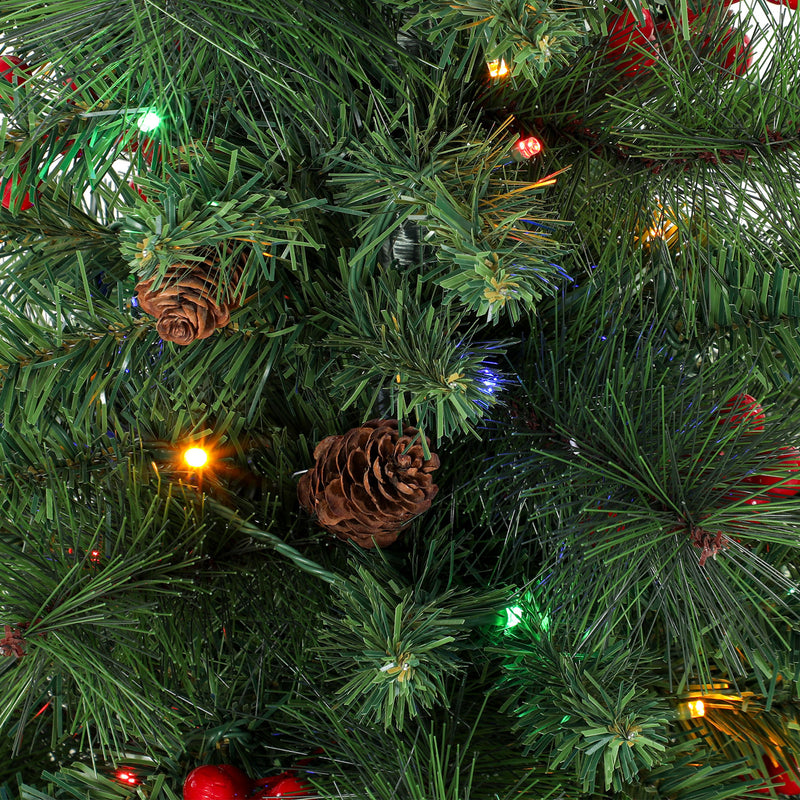 Set of 2 pre-lit pine trees in barrel pots – image 10
