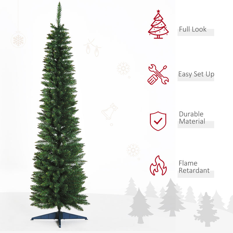 7ft green pencil slim Christmas tree – image 4