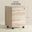 Under-desk 2-drawer filing cabinet – oak – image 3