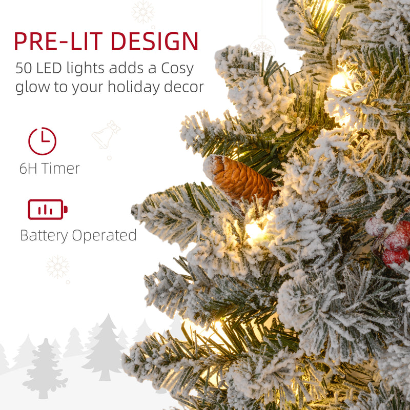 Close-up of warm white lights in the wreath