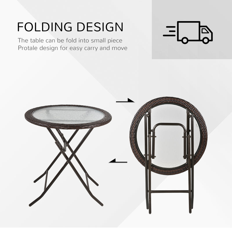 Round folding rattan table – image 6
