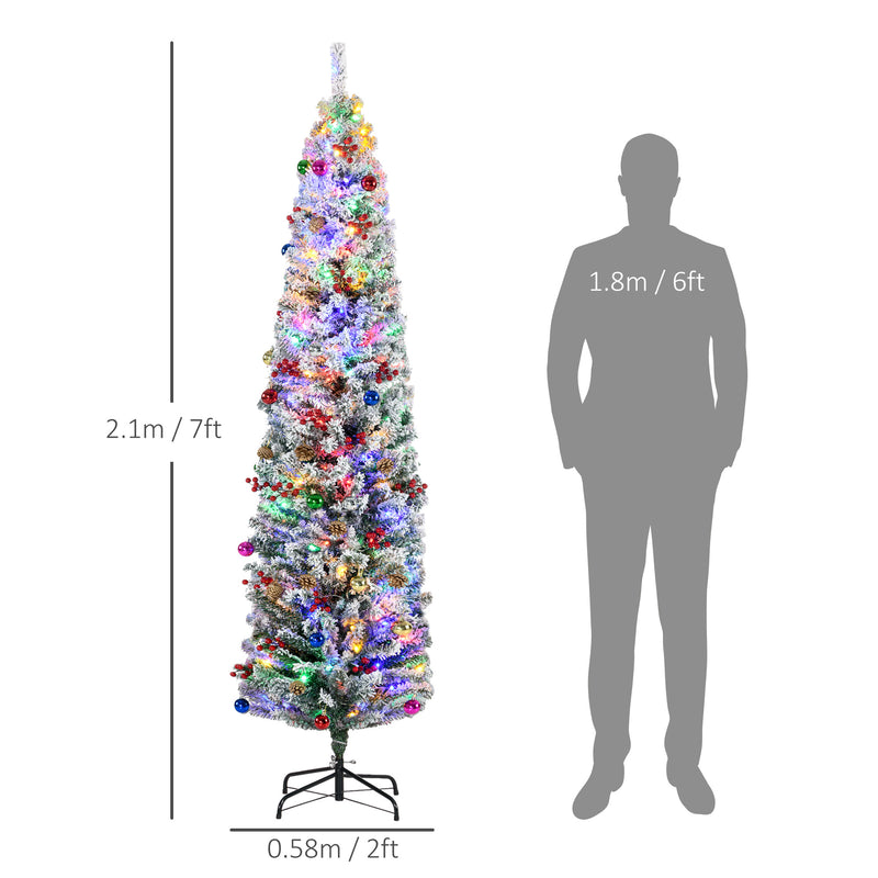 7ft pre-lit decorated flocked Christmas tree – image 3