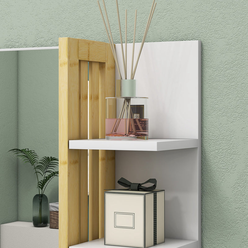 White bamboo panel bathroom mirror – image 8