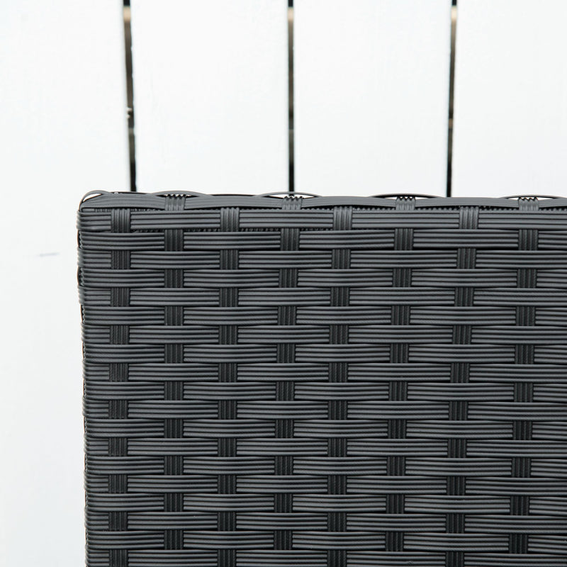 Black rattan garden bench – image 8