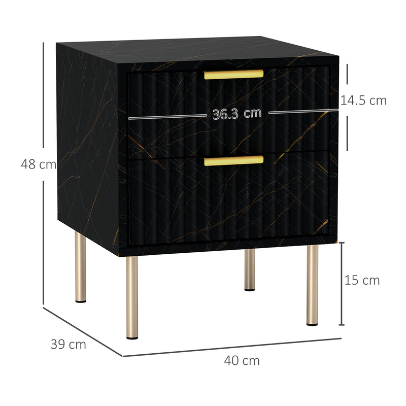 Marble-effect bedside table – image 3