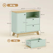 HOMCOM Sideboard Storage Cabinet, 80 cm Buffet Cabinet with 2 Drawers, Open Compartment, Adjustable Shelf, Light Green – view 3